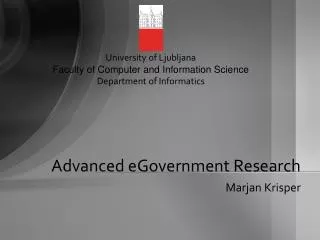 Advanced eGovernment Research