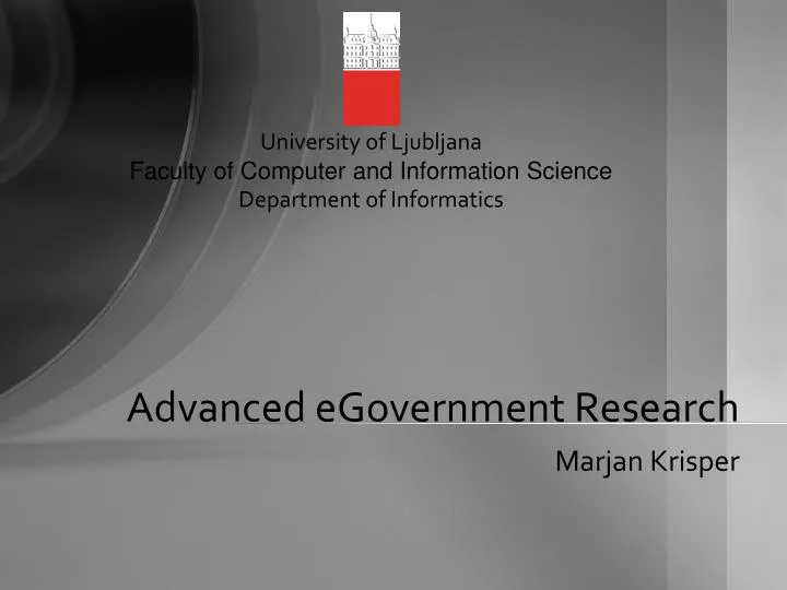 advanced egovernment research