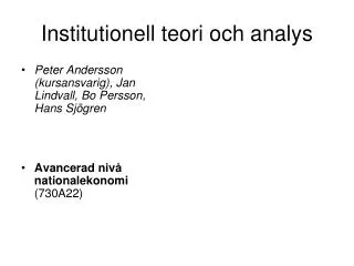 Institutionell teori och analys