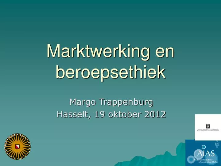 marktwerking en beroepsethiek