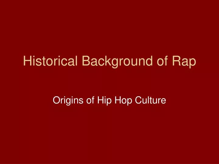 historical background of rap