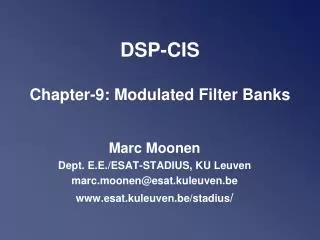 DSP-CIS Chapter-9: Modulated Filter Banks