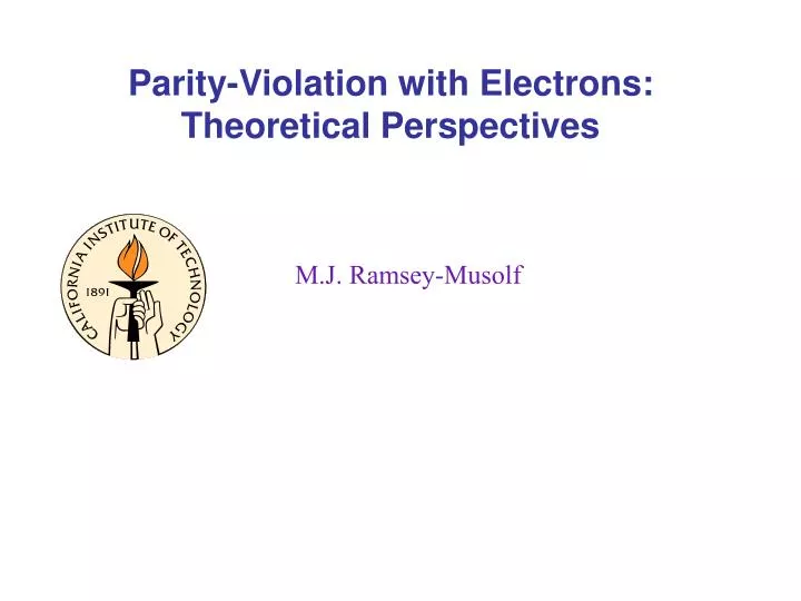 parity violation with electrons theoretical perspectives