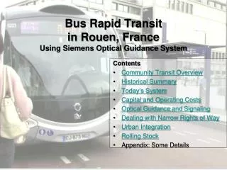 Bus Rapid Transit in Rouen, France Using Siemens Optical Guidance System