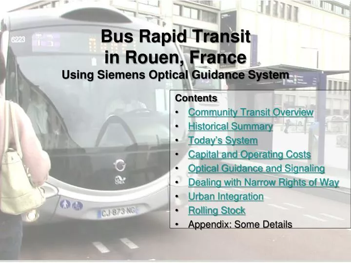 bus rapid transit in rouen france using siemens optical guidance system