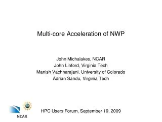 Multi-core Acceleration of NWP