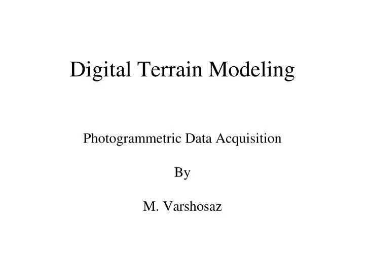 digital terrain modeling