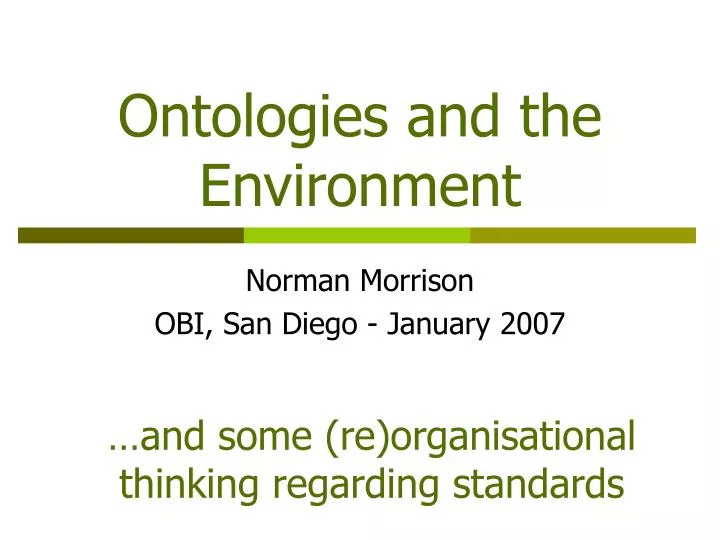 ontologies and the environment