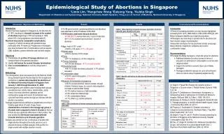 Epidemiological Study of Abortions in Singapore
