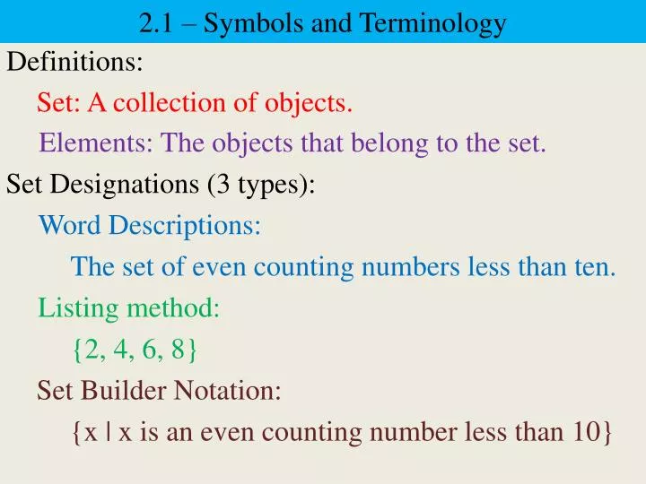 2 1 symbols and terminology