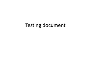 Testing document
