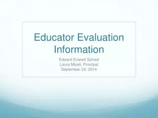 Educator Evaluation Information
