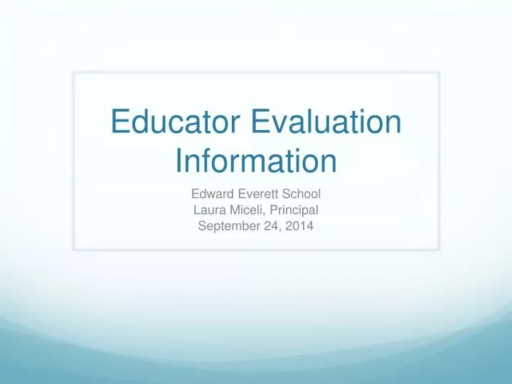 educator evaluation information