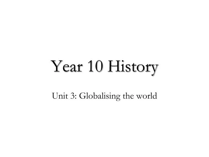 year 10 history
