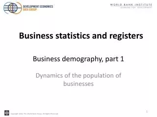 Business demography, part 1