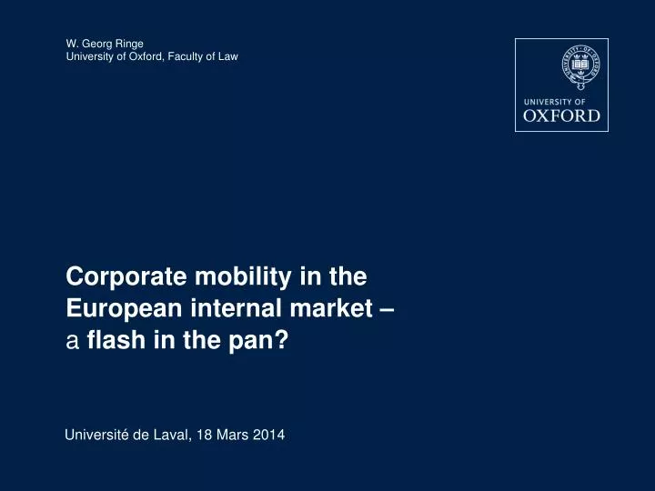 corporate mobility in the european internal market a flash in the pan