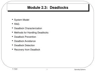 Module 2.3: Deadlocks