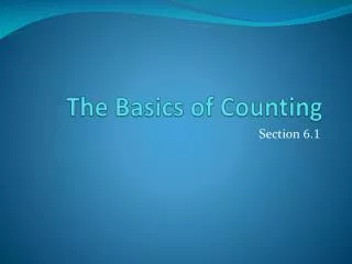 The Basics of Counting