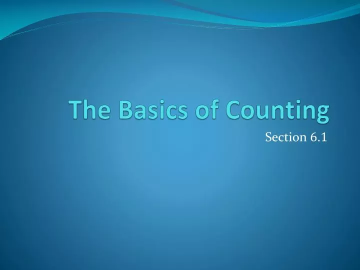 the basics of counting