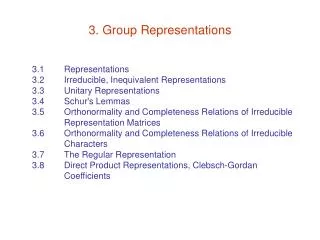 3. Group Representations