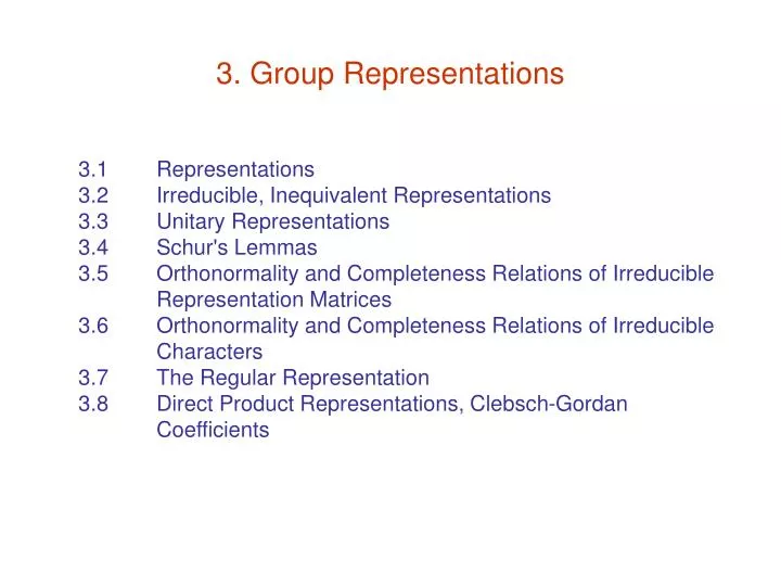 3 group representations