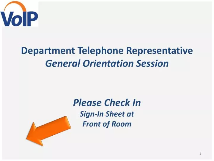 department telephone representative general orientation session