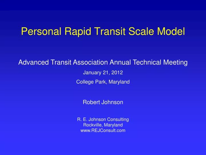 personal rapid transit scale model