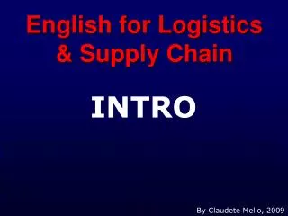 English for Logistics &amp; Supply Chain