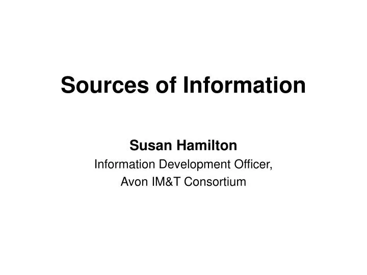 sources of information