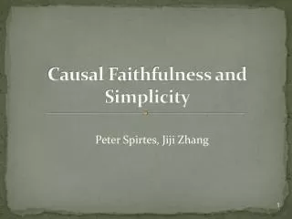 Causal Faithfulness and Simplicity