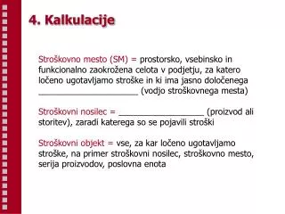 4 kalkulacije
