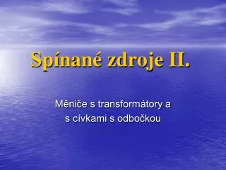 sp nan zdroje ii