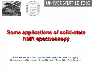 Some applications of solid-state NMR spectroscopy