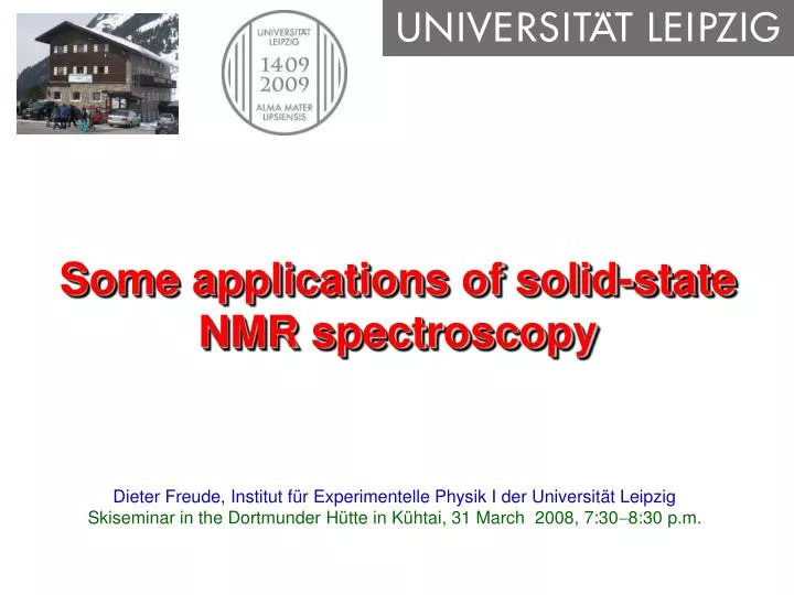 some applications of solid state nmr spectroscopy