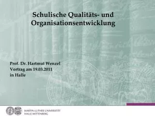 Schulische Qualitäts- und Organisationsentwicklung