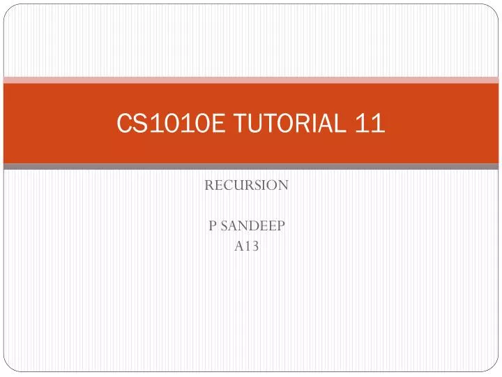 cs1010e tutorial 11