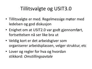tillitsvalgte og usit3 0