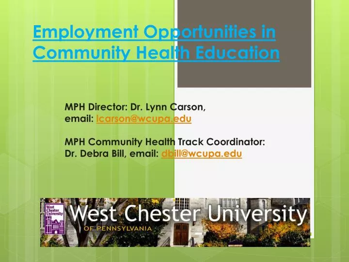 employment opportunities in community health education