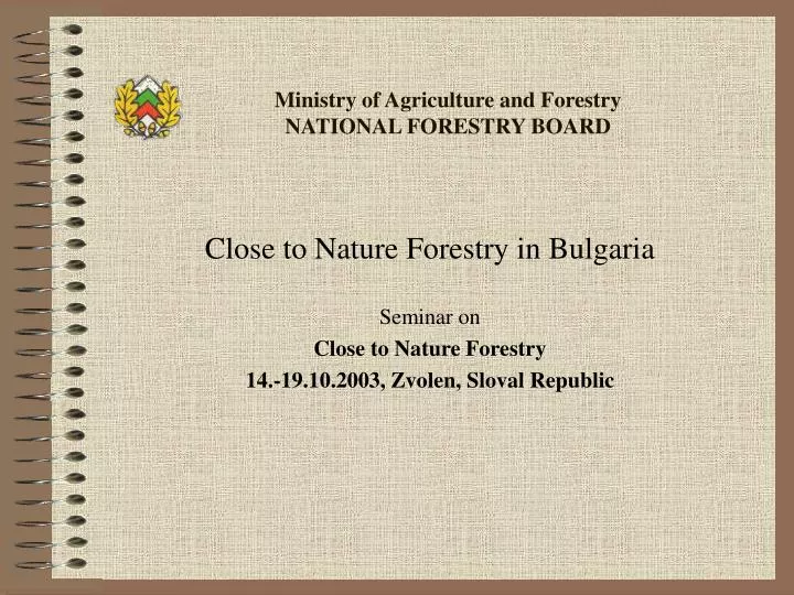 ministry of agriculture and forestry national forestry board