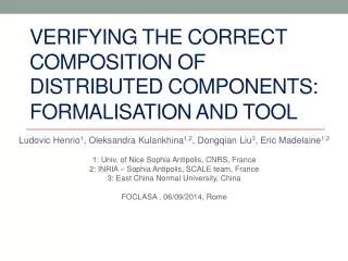 Verifying the correct composition of distributed components: Formalisation and Tool