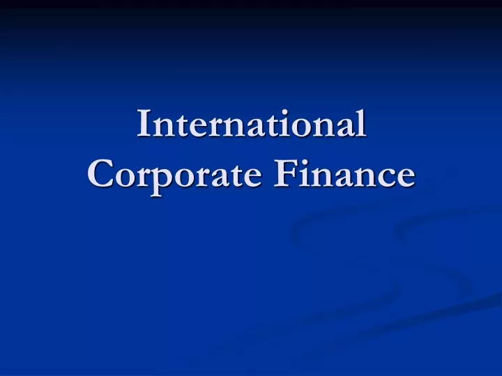 international corporate finance