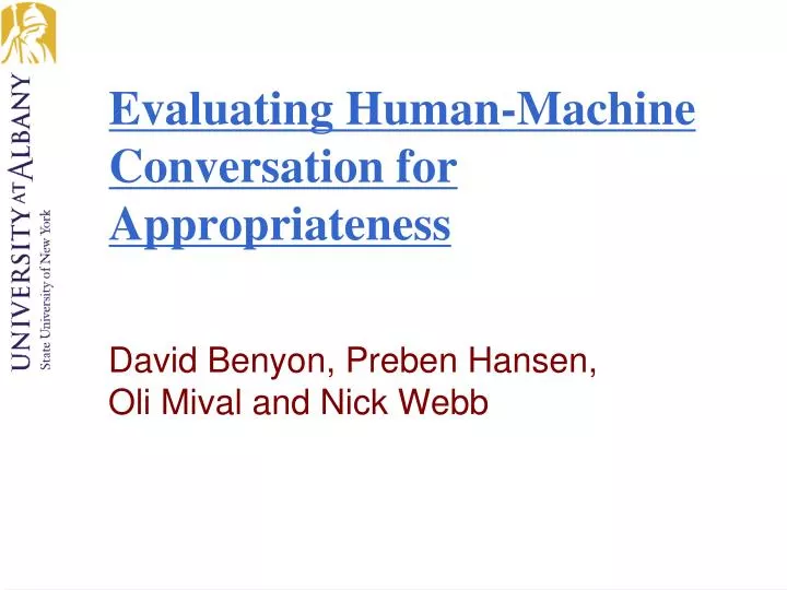 evaluating human machine conversation for appropriateness