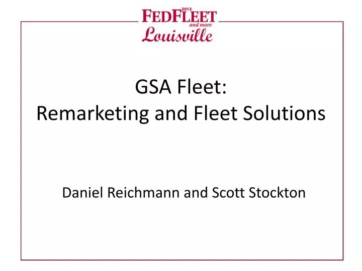 gsa fleet remarketing and fleet solutions