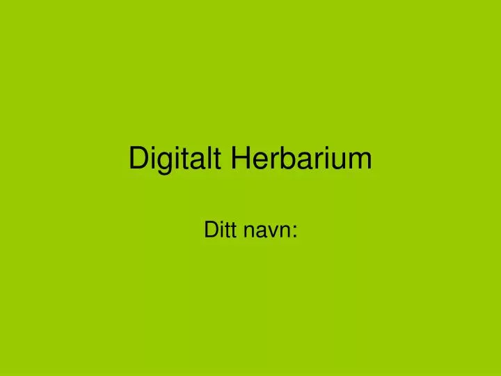 digitalt herbarium