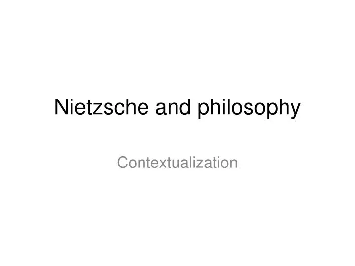 nietzsche and philosophy