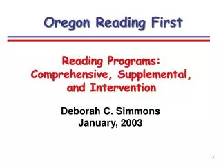 Deborah C. Simmons January, 2003