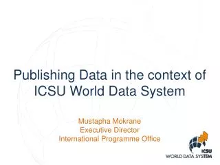 Publishing Data in the context of ICSU World Data System