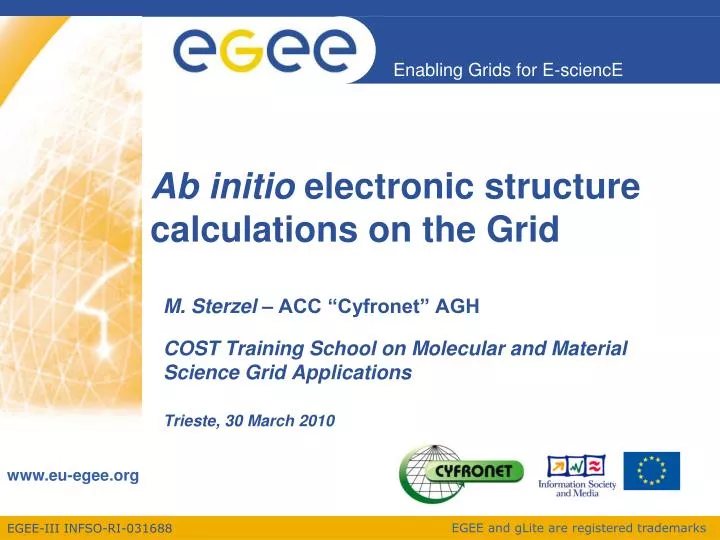 ab initio electronic structure calculations on the grid