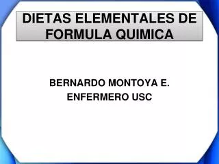 dietas elementales de formula quimica