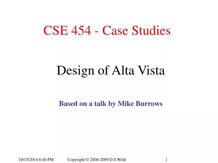 cse 454 case studies